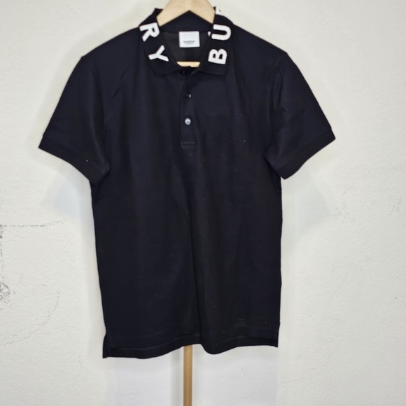 Burberry Ryland Collar Logo Polo Black | Small - Picture 1 of 9